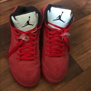 Red Air Jordan Suede 5’s